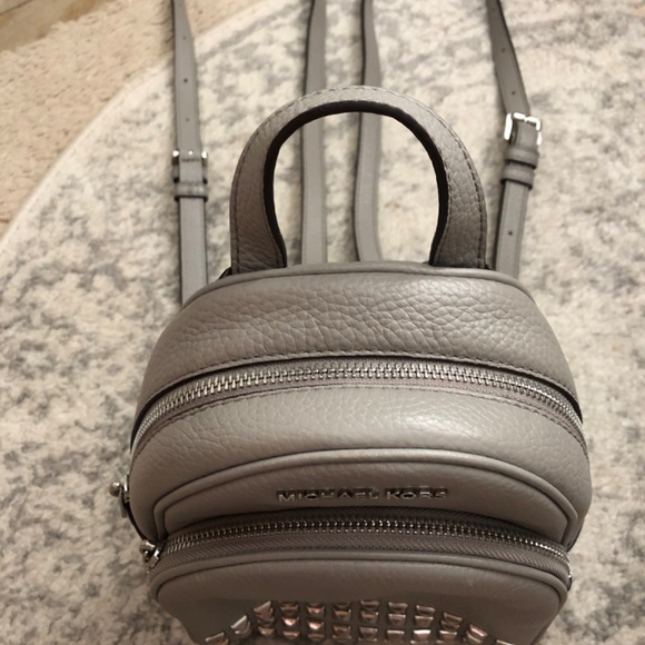 *** Michael Kors *** Grey Studded Leather Mini Backpack